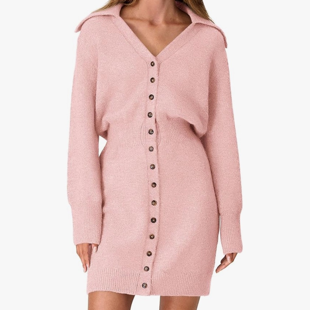 Elegant Pink Midi Dress